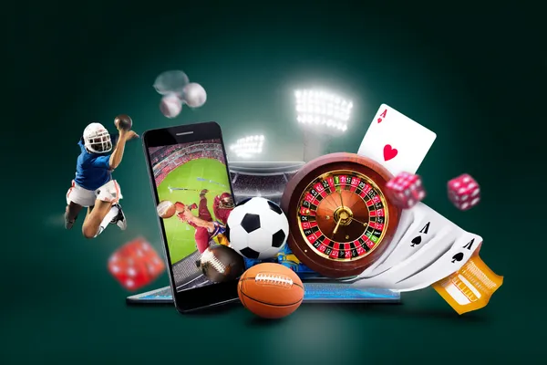 A glamorous woman holding casino chips in a neon-lit environment, representing the premium online casino atmosphere of GB44.